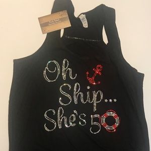 Bling 🌺She's 50 Birthday🌺Medium Tank